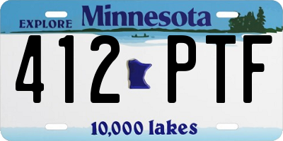 MN license plate 412PTF