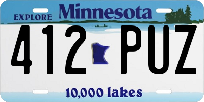 MN license plate 412PUZ