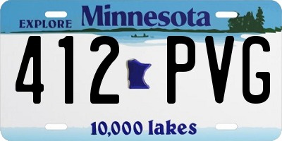 MN license plate 412PVG