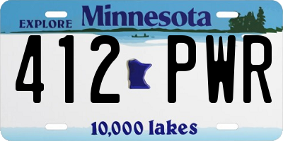 MN license plate 412PWR
