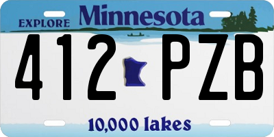 MN license plate 412PZB
