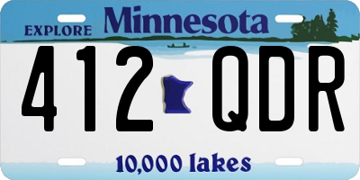 MN license plate 412QDR