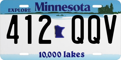 MN license plate 412QQV