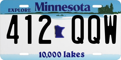 MN license plate 412QQW