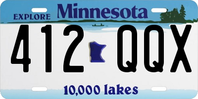 MN license plate 412QQX