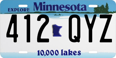 MN license plate 412QYZ