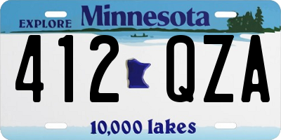 MN license plate 412QZA