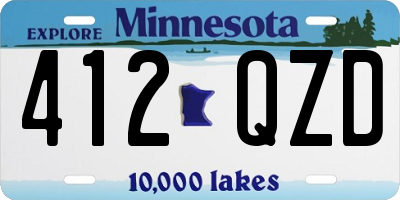 MN license plate 412QZD