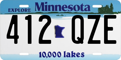 MN license plate 412QZE