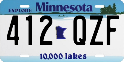 MN license plate 412QZF