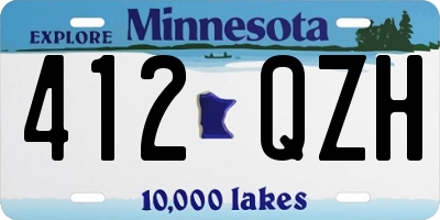 MN license plate 412QZH