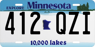 MN license plate 412QZI