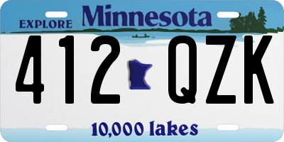 MN license plate 412QZK