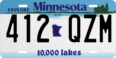 MN license plate 412QZM