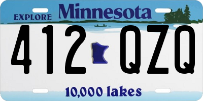 MN license plate 412QZQ