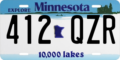 MN license plate 412QZR