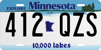 MN license plate 412QZS
