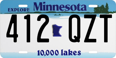 MN license plate 412QZT