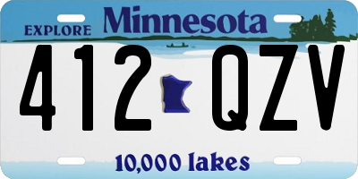 MN license plate 412QZV