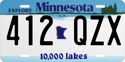 MN license plate 412QZX