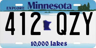 MN license plate 412QZY