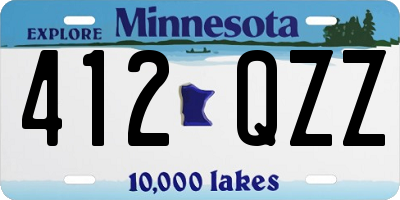MN license plate 412QZZ