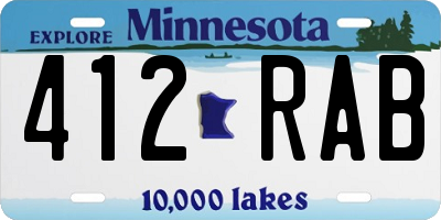 MN license plate 412RAB