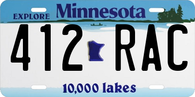 MN license plate 412RAC