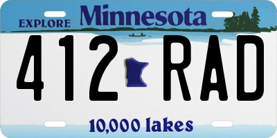 MN license plate 412RAD