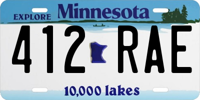 MN license plate 412RAE