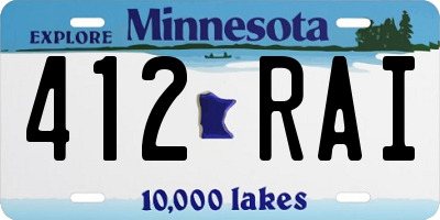 MN license plate 412RAI