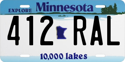 MN license plate 412RAL
