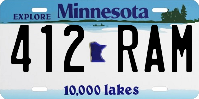 MN license plate 412RAM