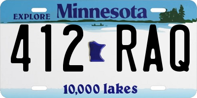 MN license plate 412RAQ
