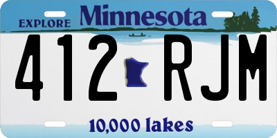 MN license plate 412RJM