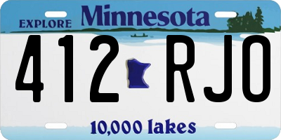 MN license plate 412RJO