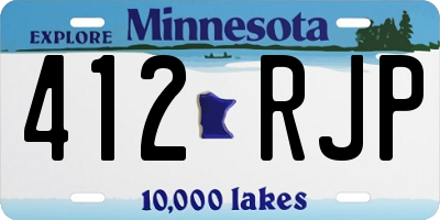 MN license plate 412RJP