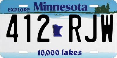 MN license plate 412RJW
