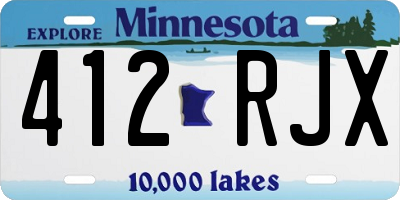 MN license plate 412RJX
