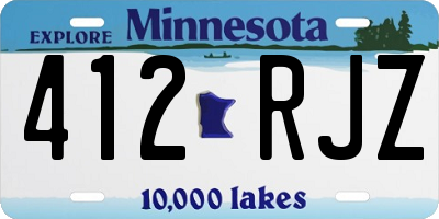 MN license plate 412RJZ