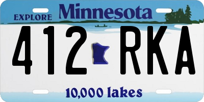 MN license plate 412RKA