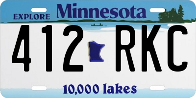 MN license plate 412RKC