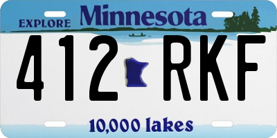 MN license plate 412RKF