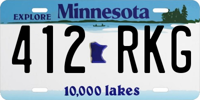 MN license plate 412RKG
