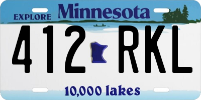 MN license plate 412RKL