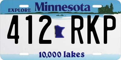 MN license plate 412RKP