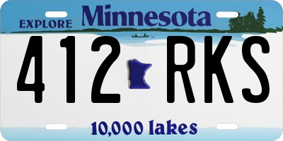 MN license plate 412RKS