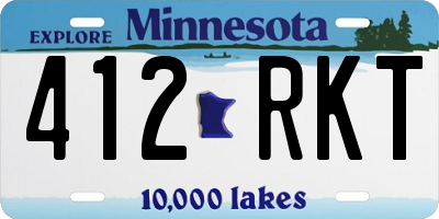 MN license plate 412RKT