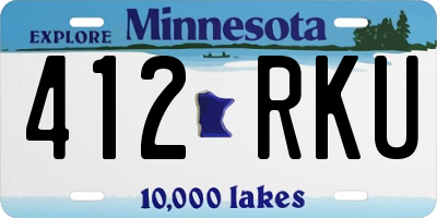 MN license plate 412RKU