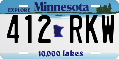 MN license plate 412RKW